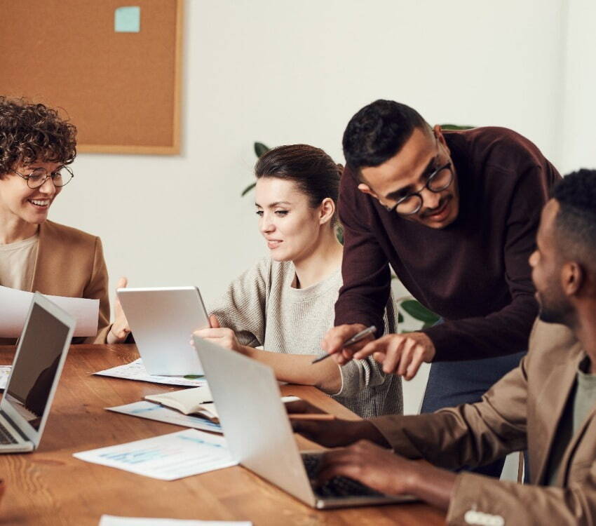 People having a meeting